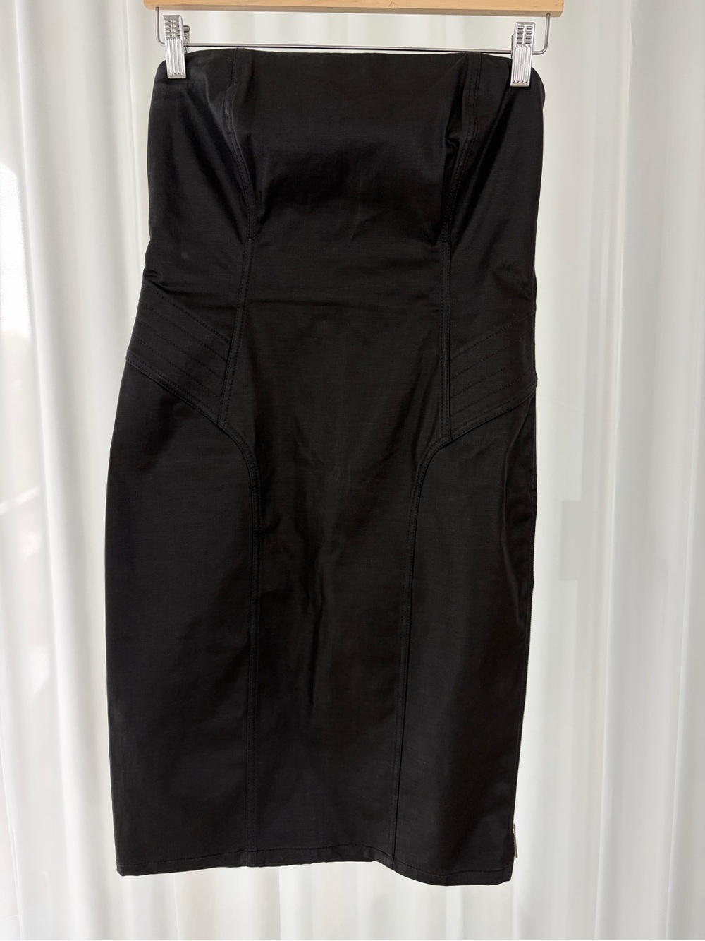 Ralph Lauren Black Label Coated Corset Strapless Tube Dress Black Size 6 Vintage